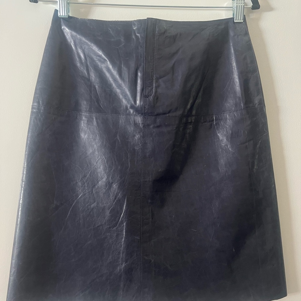 Banana Republic Vintage Black Leather Pencil Skirt